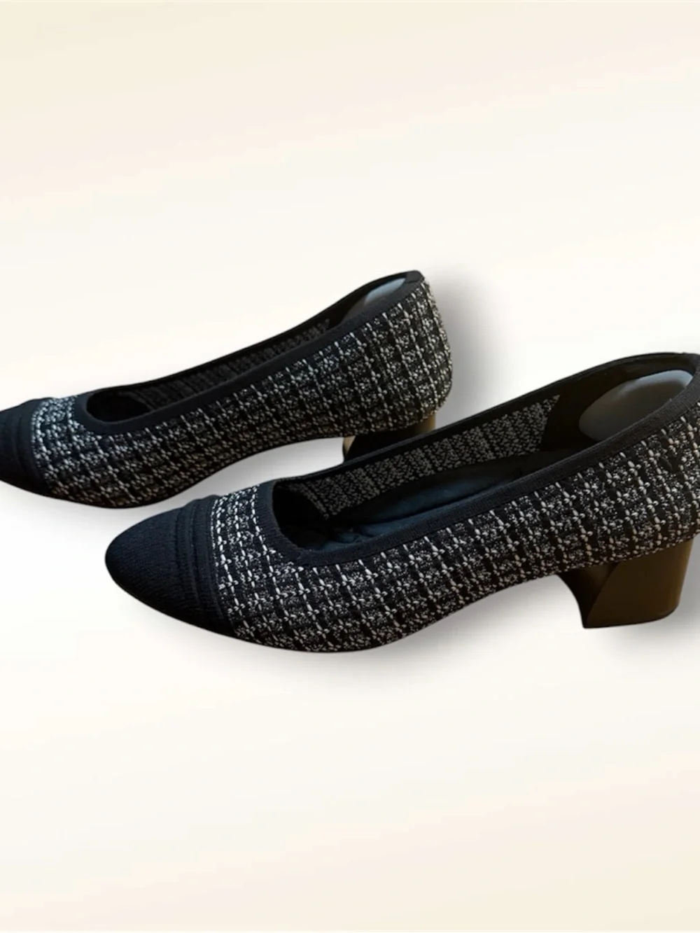 VIVAIA Julie Arch Pro‎ Tweed Block Heel Pumps EU 38.5 US 8 Comfort Shoes